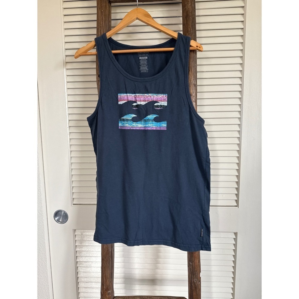 Billabong Tank Top Wave‎ Logo Tailored Fit Casual Sleeveless Shirt Medium